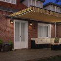 VidaXL Automatyczna markiza chowana z wielokolorowymi LED 500x300 cm