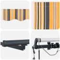 VidaXL Automatyczna markiza chowana z wielokolorowymi LED 500x300 cm