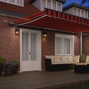 VidaXL Automatyczna markiza rozkładana z diodami LED w pomarańczowym i brązowym, 500x300 cm