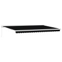 VidaXL Czarne Manualne Zadaszenie Chowane 500x300 cm, vidaXL Materiał do wymiany zadaszenia dla ramy 5x3 m Czarne