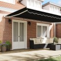 VidaXL Czarne Manualne Zadaszenie Chowane 500x300 cm, vidaXL Materiał do wymiany zadaszenia dla ramy 5x3 m Czarne