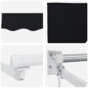 VidaXL Manualna chowana markiza czarna 500x300 cm, vidaXL Materiał do markizy 5x3 m czarny