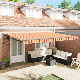 VidaXL Manualna markiza chowana Żółto-Pomarańczowa 500x300 cm