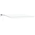 VidaXL Manualna markiza chowana z LED Biała 450x300 cm, vidaXL Tkanina wymienna do markizy 4.5x3 m Biała