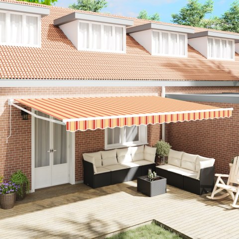 VidaXL Markiza ręczna Pomarańczowo-Biała 500x300 cm