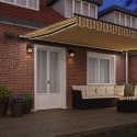 VidaXL Ręczna Markiza Zwijana z Wielokolorowym Paskiem LED 500x300 cm