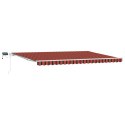 VidaXL Ręczna markiza z LED w pomarańczowym i brązowym kolorze, 500x300 cm