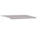Automatyczna chowana markiza z LED, jasnoszara 500x350 cm, Materiał do wymiany markizy vidaXL dla ramy 5x3.5 m jasnoszarej