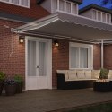 Automatyczna chowana markiza z LED, jasnoszara 500x350 cm, Materiał do wymiany markizy vidaXL dla ramy 5x3.5 m jasnoszarej