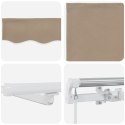 Beżowa ręczna markiza chowana z LED 600x300 cm, Tkanina zastępcza do markizy vidaXL dla ramy 6x3 m beżowa
