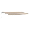 Chowana markiza vidaXL z LED Beżowa 500x350 cm, Materiał zastępczy do markizy vidaXL 5x3,5 m Beżowy