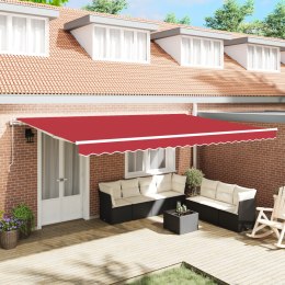 Czerwona automatyczna markiza chowana vidaXL 500x300 cm, Materiał wymienny dla markizy vidaXL 5x3 m czerwona
