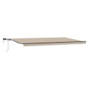 Manualna chowana markiza vidaXL z LED-ami Beżowa 600x300 cm, Materiał do wymiany w markizie vidaXL dla ramy 6x3 m Beżowy