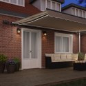 Manualna markiza chowana vidaXL z LED Beżowa 500x350 cm, Tkanina do wymiany markizy vidaXL dla ramy 5x3,5 m Beżowa
