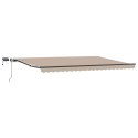 Manualna markiza chowana vidaXL z LED Beżowa 500x350 cm, Tkanina do wymiany markizy vidaXL dla ramy 5x3,5 m Beżowa