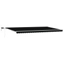 Markiza ręczna chowana vidaXL z LED Czarna 600x300 cm, Materiał zastępczy do markizy vidaXL na ramę 6x3 m Czarny