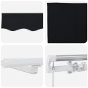 Markiza ręczna chowana vidaXL z LED Czarna 600x300 cm, Materiał zastępczy do markizy vidaXL na ramę 6x3 m Czarny