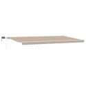 Ręczna markiza chowana z LED beżowa 600x350 cm, Materiał wymienny do markizy vidaXL na stelaż 6x3.5 m beżowy