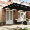 VidaXL Automatyczna markiza chowana czarna 500x350 cm, vidaXL Wymienna tkanina markizy do ramy 5x3,5 m czarna