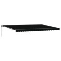 VidaXL Automatyczna markiza chowana czarna 500x350 cm, vidaXL Wymienna tkanina markizy do ramy 5x3,5 m czarna