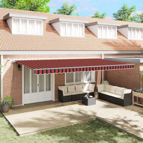 VidaXL Automatyczna markiza chowana z LED w pomarańczowym i brązowym 600x300 cm