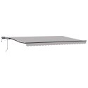 VidaXL Manualna Markiza Chowana z LED Jasnoszara 500x350 cm, vidaXL Materiał wymienny markizy na ramę 5x3.5 m Jasnoszara