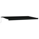 VidaXL Manualna chowana markiza Czarna 600x300 cm, vidaXL Wymienna tkanina do markizy 6x3 m Czarna