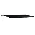 VidaXL Ręczna Markiza chowana z LED Czarna 600x300 cm, vidaXL Materiał do wymiany markizy dla ramy 6x3 m Czarna