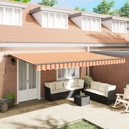 VidaXL Ręczna markiza chowana Żółta i Pomarańczowa 500x350 cm