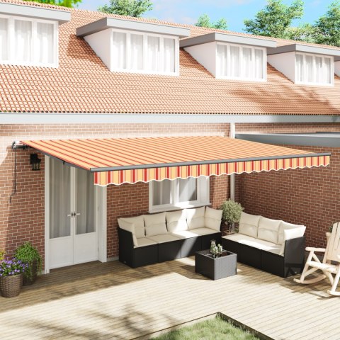 VidaXL Ręczna markiza chowana Żółta i Pomarańczowa 500x350 cm