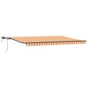 VidaXL Ręczna markiza chowana z LED, żółta i pomarańczowa 500x350 cm