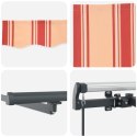 VidaXL Ręczna markiza chowana z LED, żółta i pomarańczowa 500x350 cm