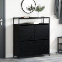 VidaXL Szafka na buty z 4 szufladami przesuwnymi Czarny Dąb 100x34x112 cm