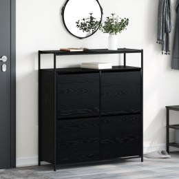 VidaXL Szafka na buty z 4 szufladami przesuwnymi Czarny Dąb 100x34x112 cm