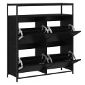 VidaXL Szafka na buty z 4 szufladami przesuwnymi Czarny Dąb 100x34x112 cm