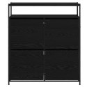 VidaXL Szafka na buty z 4 szufladami przesuwnymi Czarny Dąb 100x34x112 cm