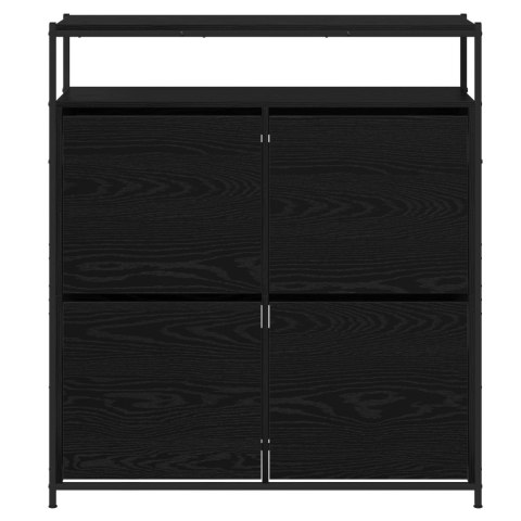 VidaXL Szafka na buty z 4 szufladami przesuwnymi Czarny Dąb 100x34x112 cm VidaXL Szafka na buty z 4 szufladami przesuwnymi Czarny Dąb 100x34x112 cm