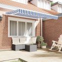 VidaXL Materiał wymienny markizy do ramy 2.5 x 2 m - Niebieski i biały