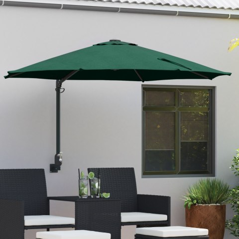 VidaXL Duży Zielony Parasol Patio Metal, Poliester Duży Z regulacją