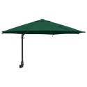VidaXL Montowany na ścianie parasol ogrodowy z LED zielony 248 cm