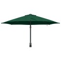 VidaXL Montowany na ścianie parasol ogrodowy z LED zielony 248 cm