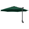 VidaXL Montowany na ścianie parasol ogrodowy z LED zielony 248 cm