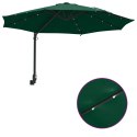 VidaXL Montowany na ścianie parasol ogrodowy z LED zielony 248 cm