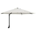 VidaXL Montowany na ścianie parasol ogrodowy z LEDami Beżowy 248 cm
