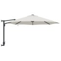 VidaXL Montowany na ścianie parasol ogrodowy z LEDami Beżowy 248 cm