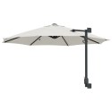 VidaXL Montowany na ścianie parasol ogrodowy z LEDami Beżowy 248 cm