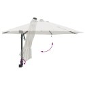 VidaXL Montowany na ścianie parasol ogrodowy z LEDami Beżowy 248 cm