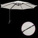 VidaXL Montowany na ścianie parasol ogrodowy z LEDami Beżowy 248 cm