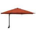 VidaXL Montowany na ścianie parasol ogrodowy z LEDami Terakota 248 cm