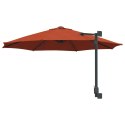 VidaXL Montowany na ścianie parasol ogrodowy z LEDami Terakota 248 cm